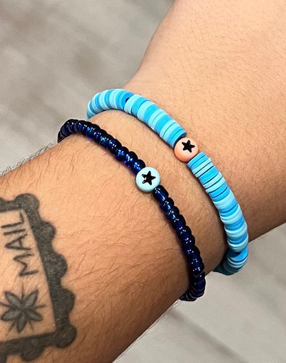 Blue friendship bracelet