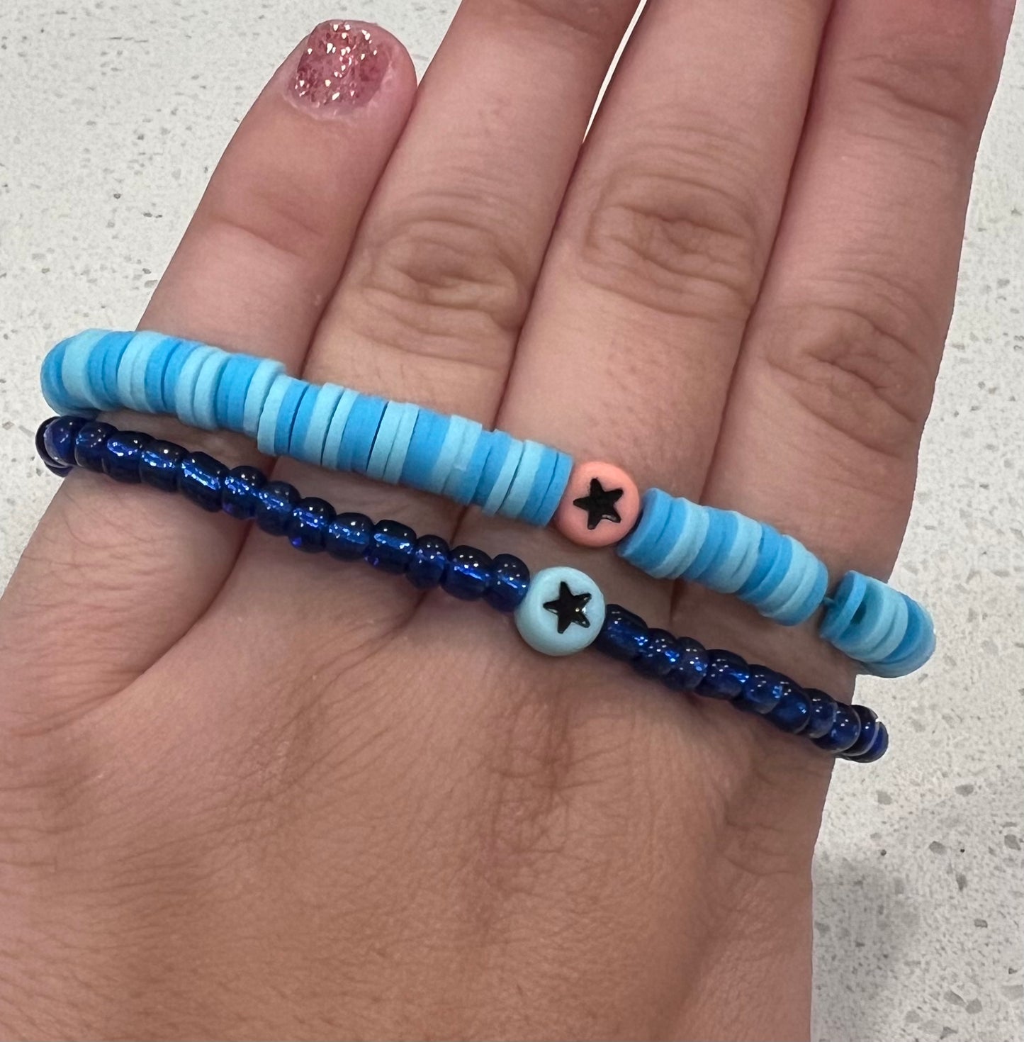 Blue friendship bracelet